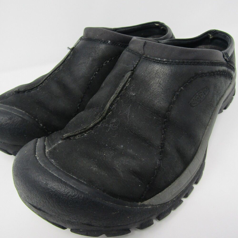 KEEN Kaci Women's Size 9 Black Leather Slip-On Comfort Casual Mules Clogs Shoes